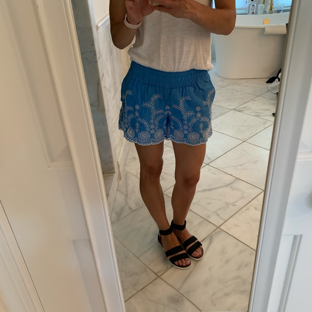 J. crew eyelet ruffle pull-on shorts